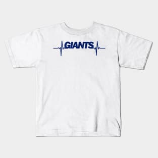 Giants heartbeat blue Kids T-Shirt